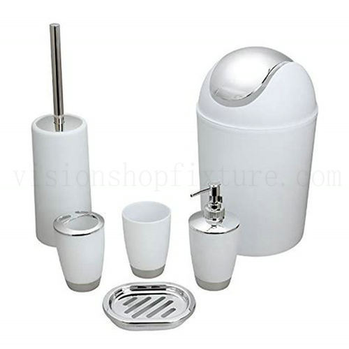 Bluelasers 6 Piece Plastic Bathroom Accessory Set Luxury