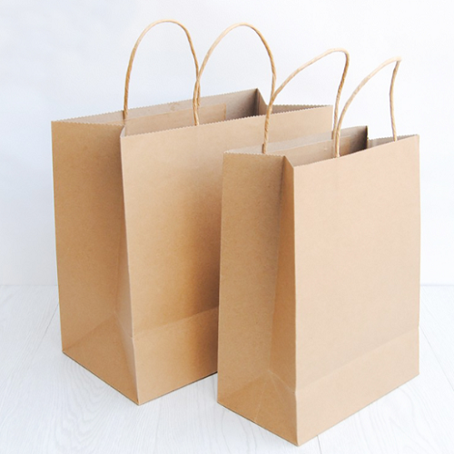 Brown kraft twisted handle paper bag 