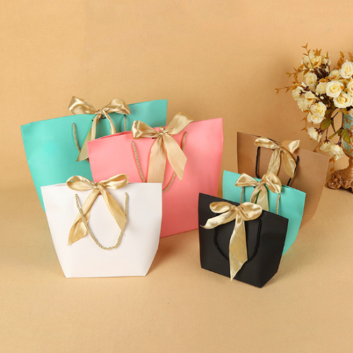 Gift paper bag bowknot decorate customized color